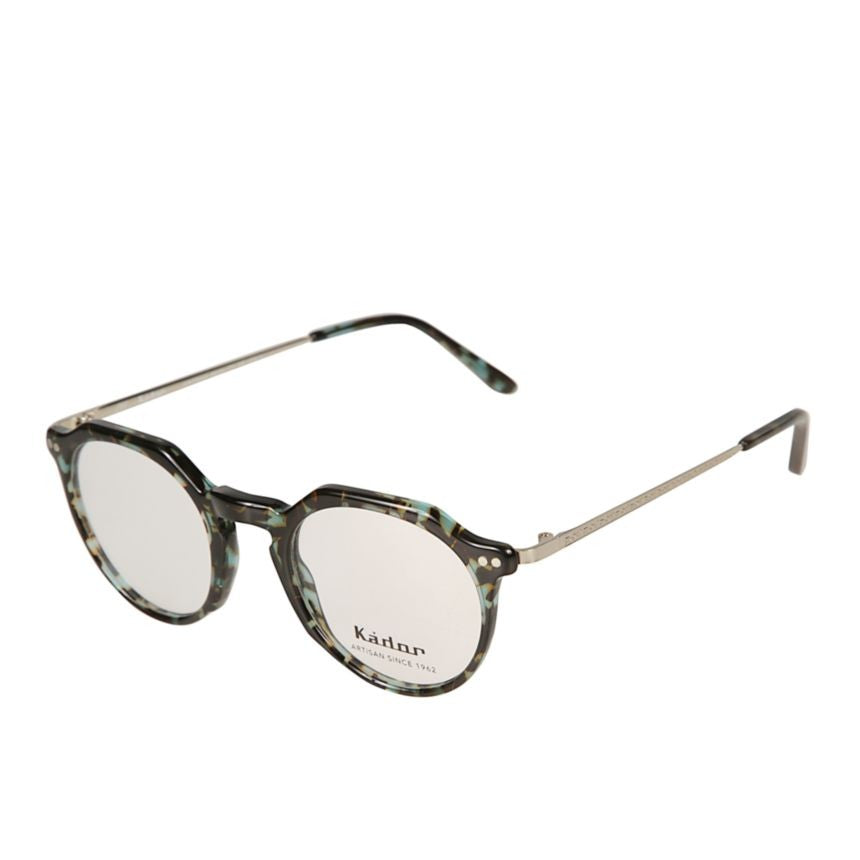 Kador Rayan Tortoiseshell-Patterned Round Eyeglasses With Metallic Temples