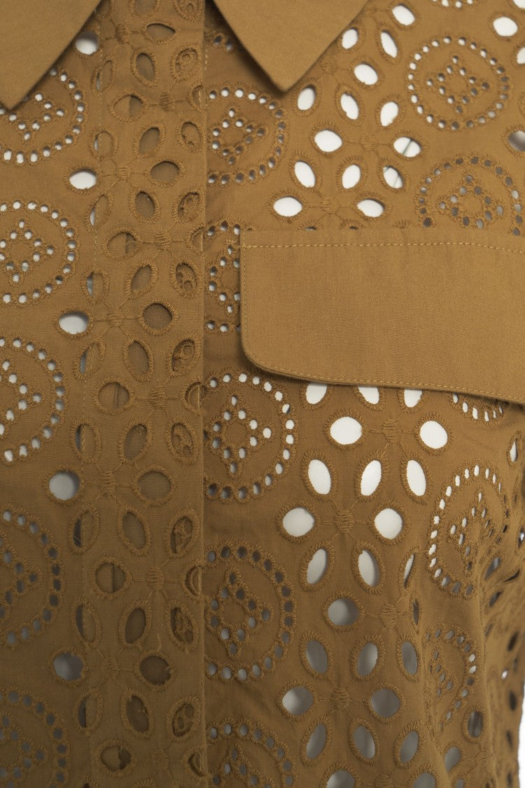 Liu Jo Blouse With Perforated Embroidery And Cropped Silhouette