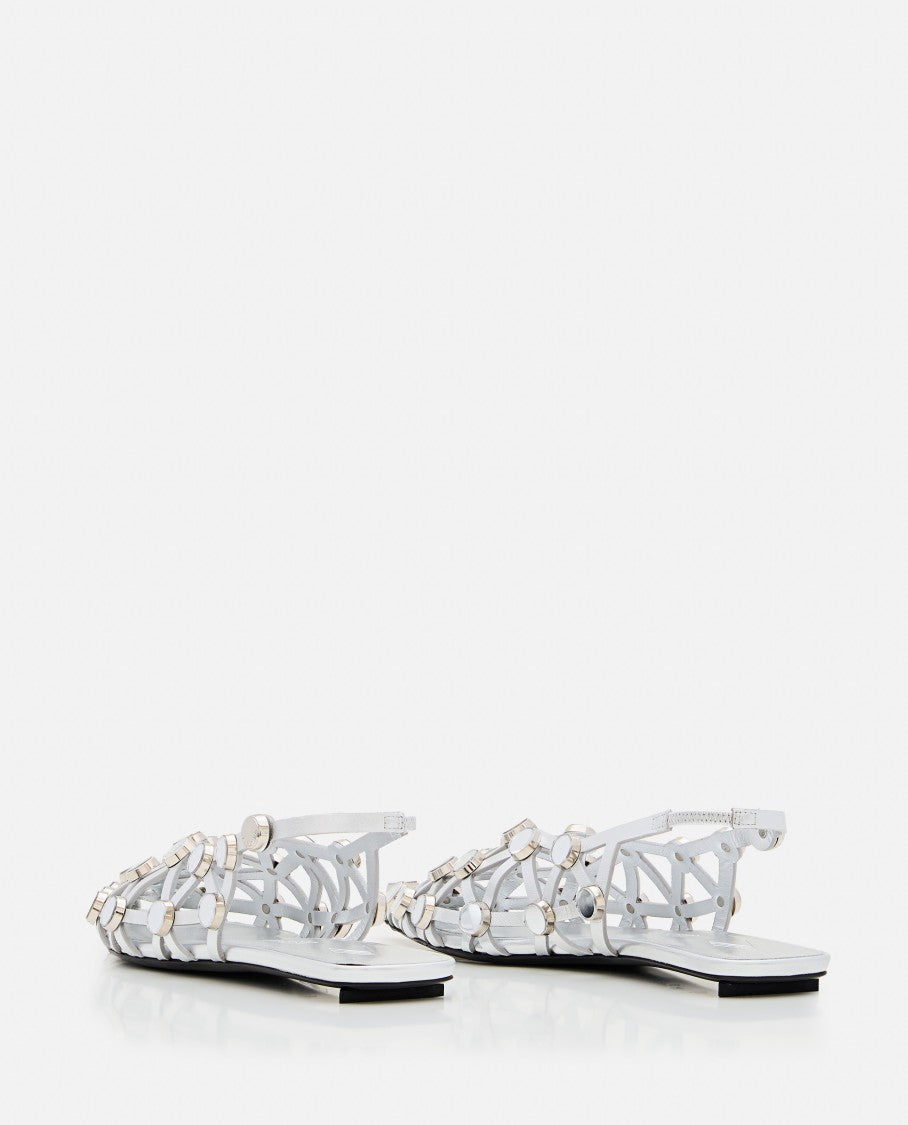 The Attico Pointed Ballerina Flats With Mirror Accents