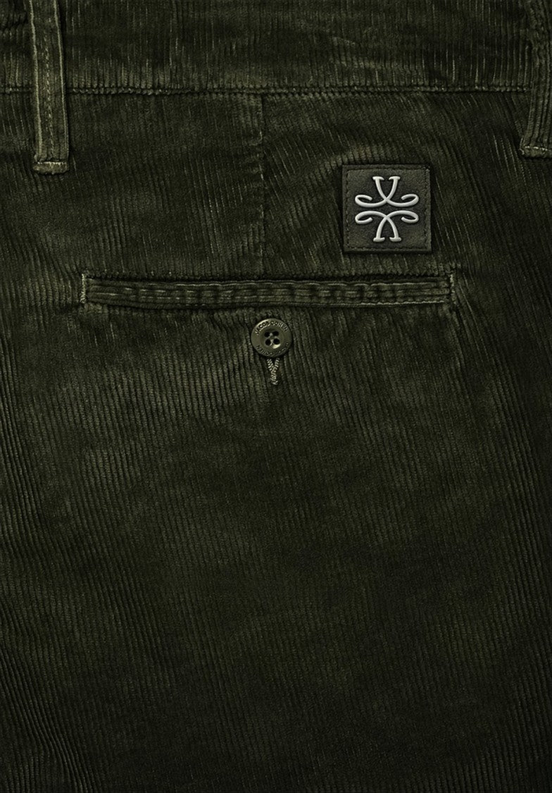 Jacob Cohen Slim Fit Green Stretch Corduroy Trousers