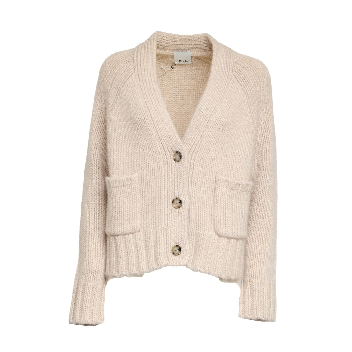 Allude V-Neck Cardigan With Button Closure And Front Pockets