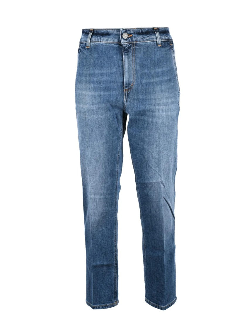 Dondup Blue Willa Cone Tapered Stretch Cotton Jeans