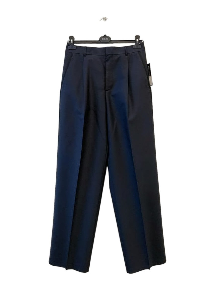 Christian Dior Tailored Blue Suit Pants With Structured Waistband And Clean Finish
