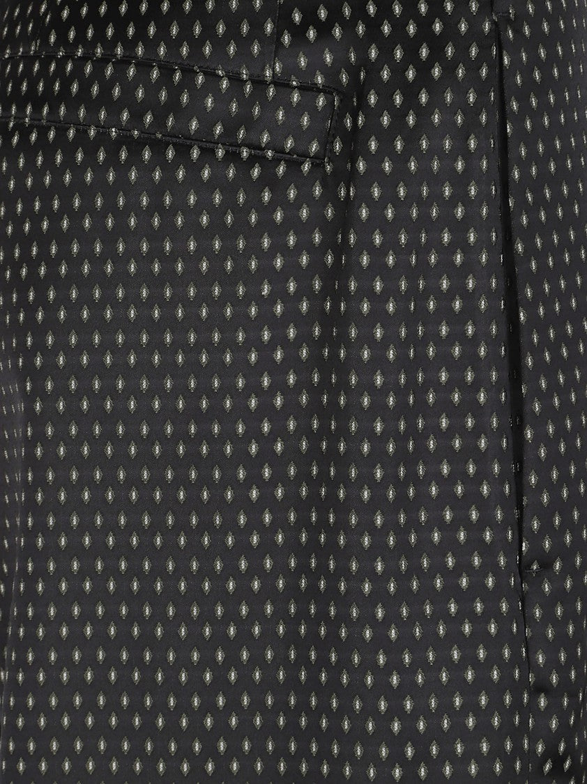 Dries Van Noten Cropped Wide-Leg Trousers With Dotted Pattern