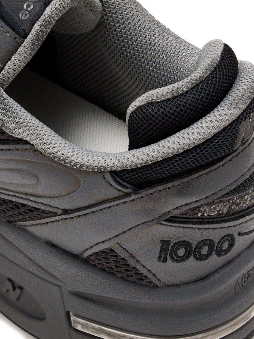 New Balance Dark Grey Mesh Sneakers With Sculpted Midsole