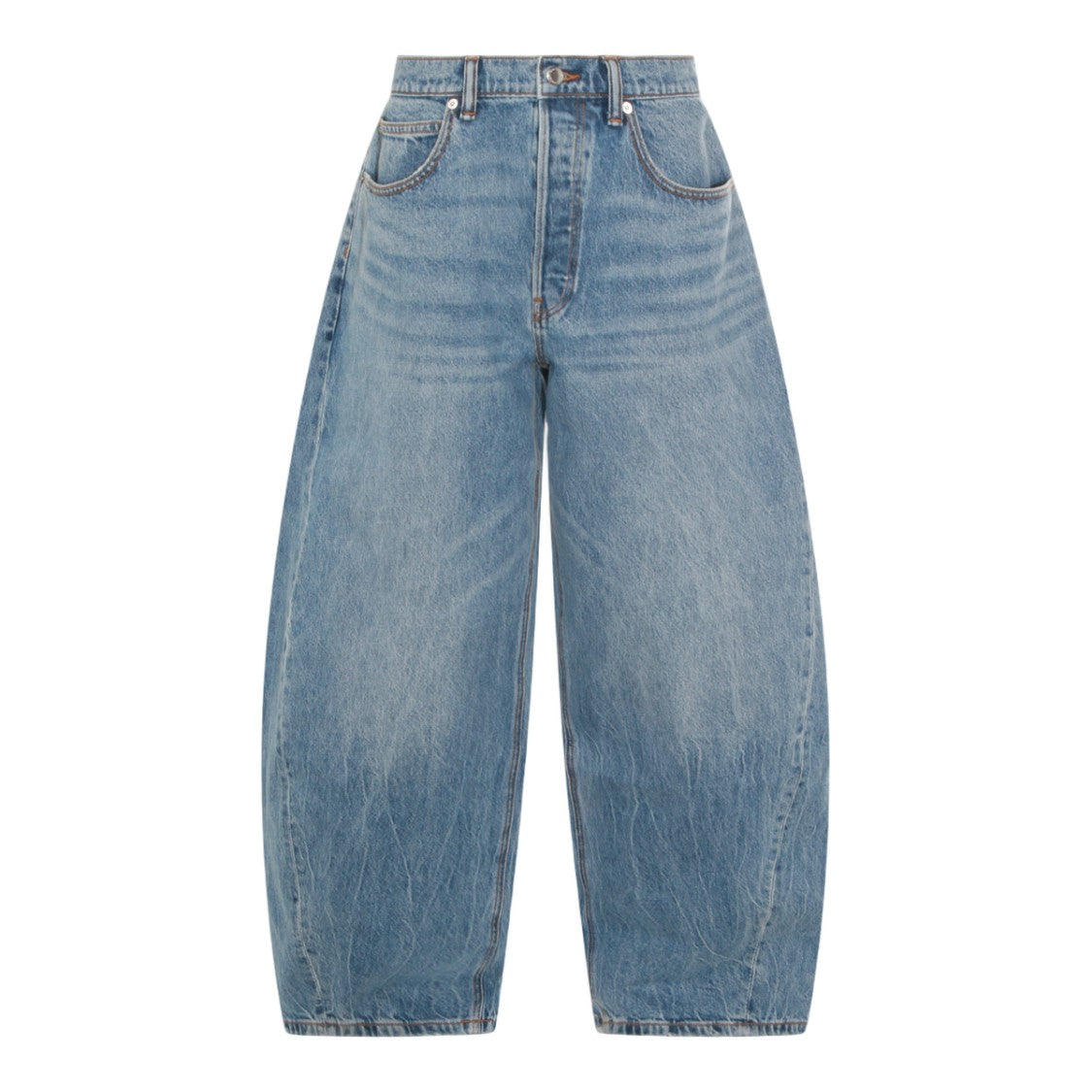 Alexander Wang Wide-Leg High-Waisted Jeans With Rhinestone Embellishment