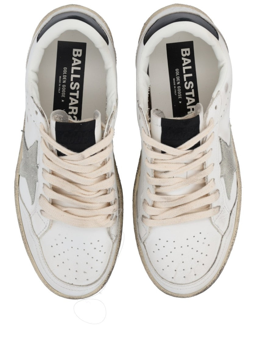 Golden Goose Ballstar Vintage-Inspired Cow Leather Sneakers