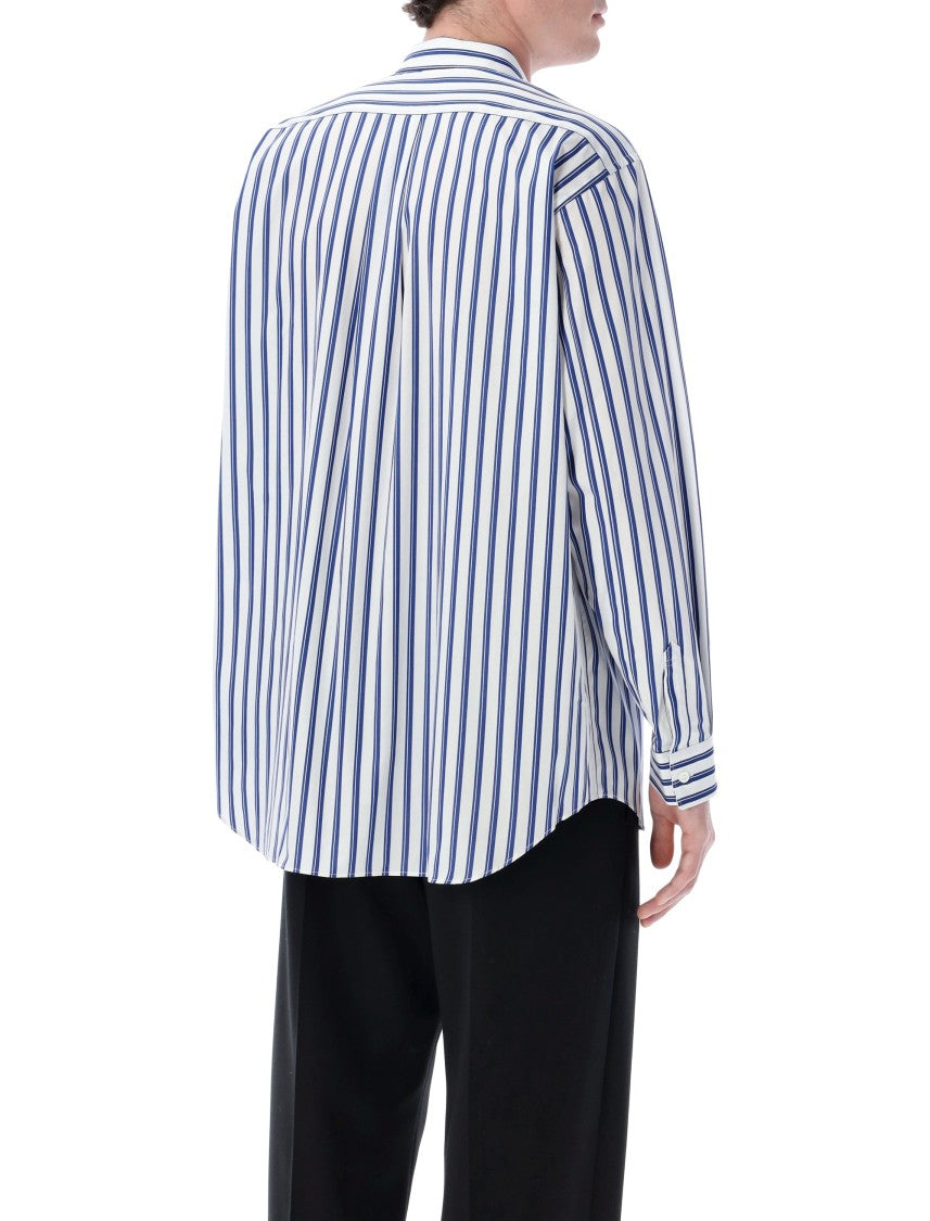 Comme Des Garçons Button Down Striped Cotton Shirt