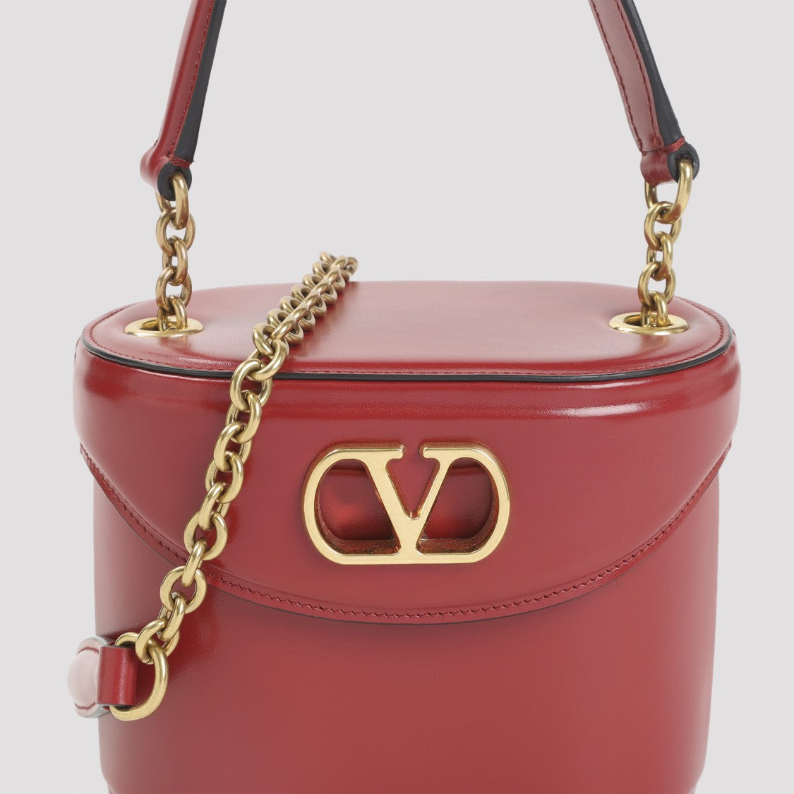 Valentino Garavani Boxy Red Calf Leather Handbag