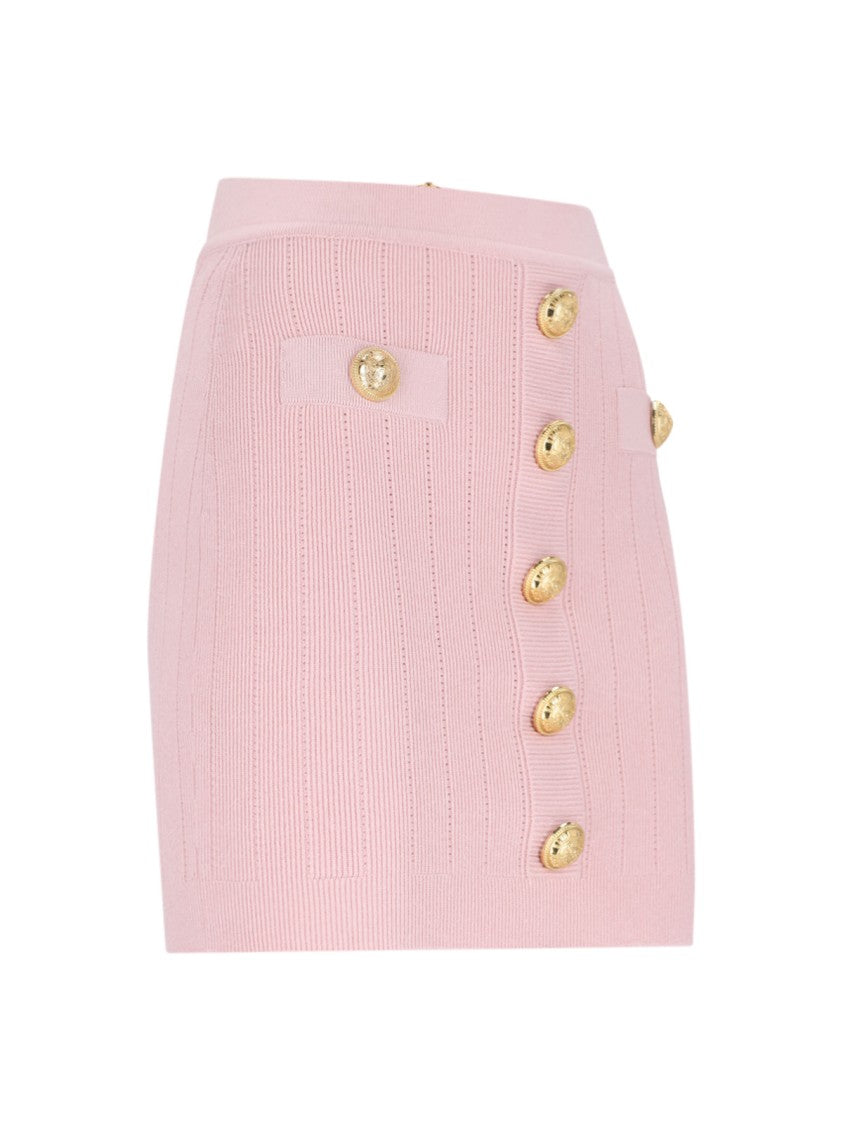 Balmain Mini Knit Skirt – Pink