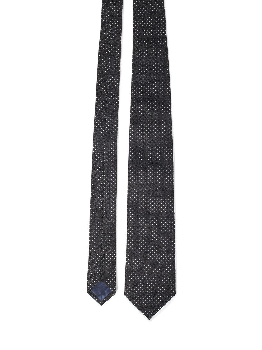 Franzese Collection Black Pure Como Jacquard Silk Tie