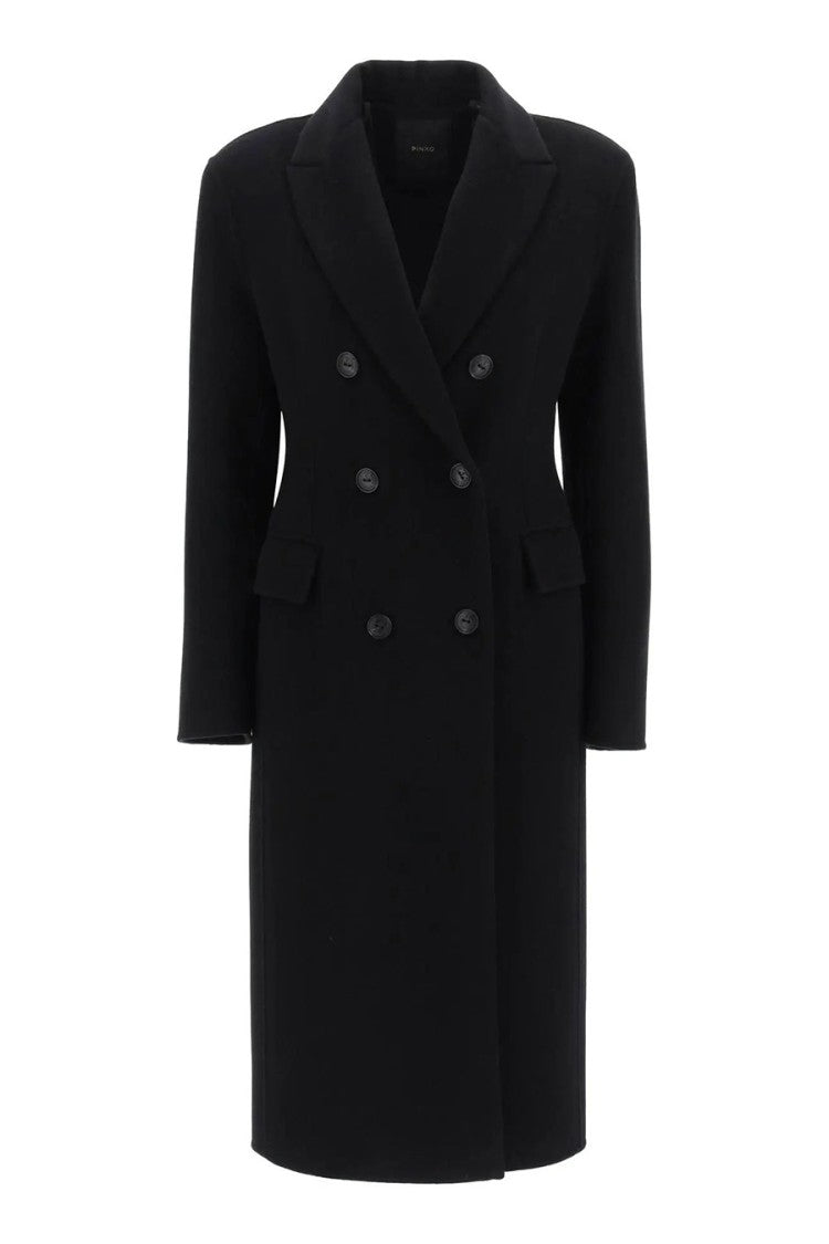 Pinko Black Double-Breasted Coat