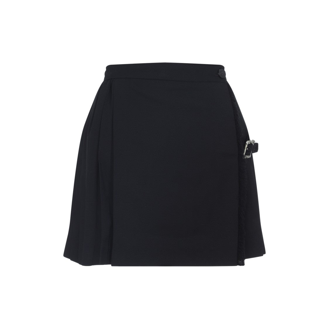 Enfants Riches Déprimés Pleated Black Skirt With Unique Buckle Detail