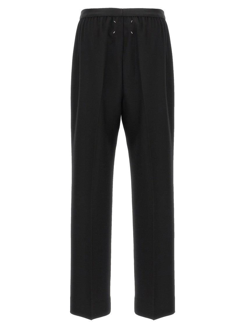 Maison Margiela Straight Leg Virgin Wool Trousers With Elastic Waistband