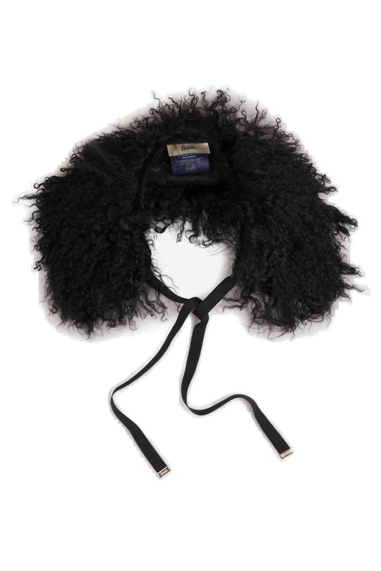 Herno Plush Synthetic Fur Scarf With Curly Texture