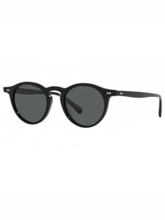 Oliver Peoples Rounded Frame Black Acetate Sunglasses With Glossy Finish