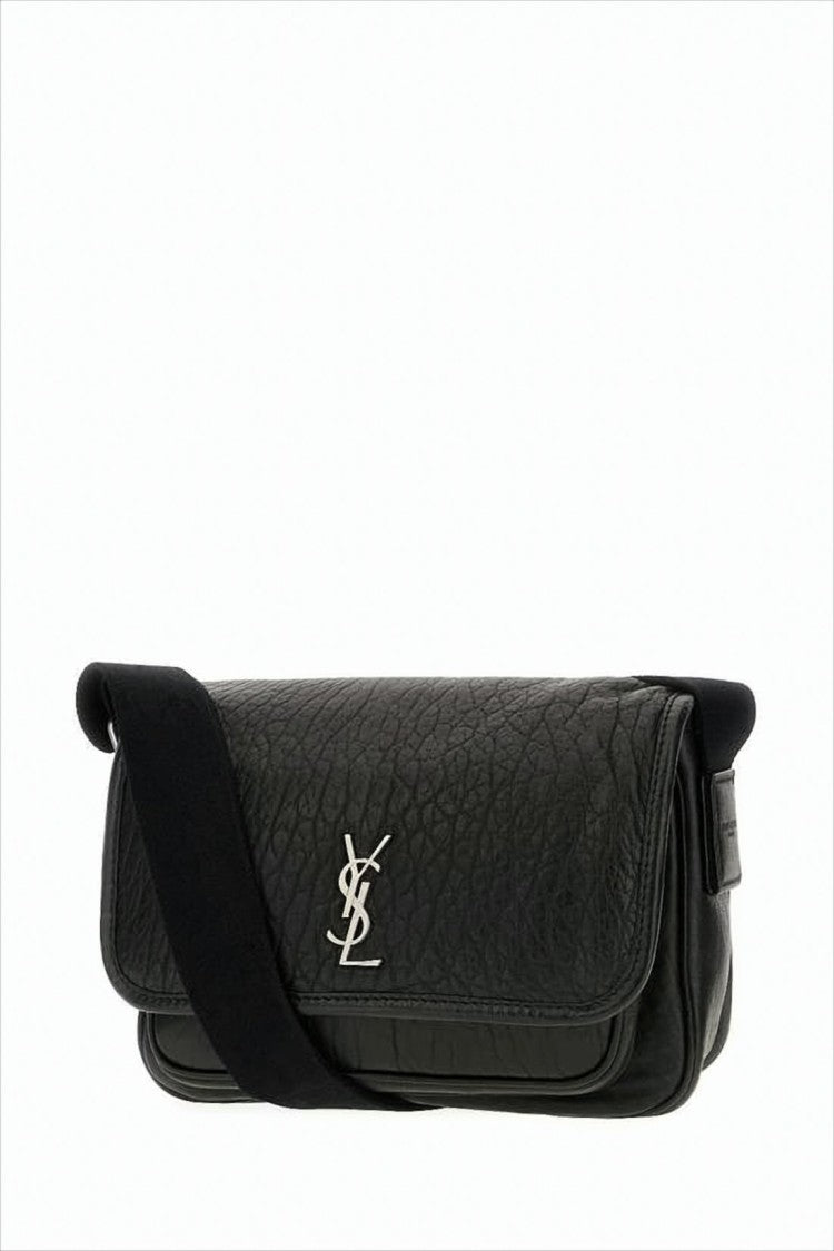 Saint Laurent Textured Lambskin Crossbody Bag With Iconic Logo