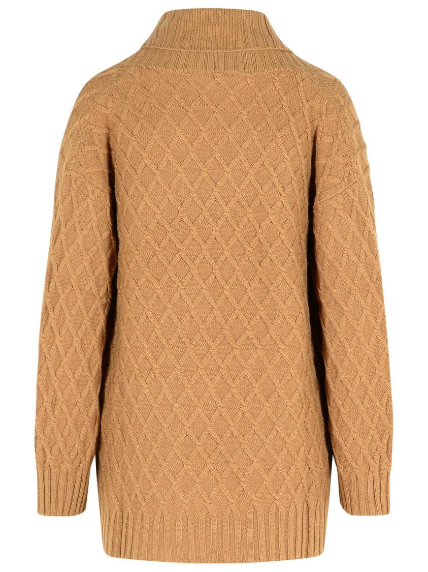 Max Mara 'Mirca' Double-Breasted Beige Camel Yarn Cardigan