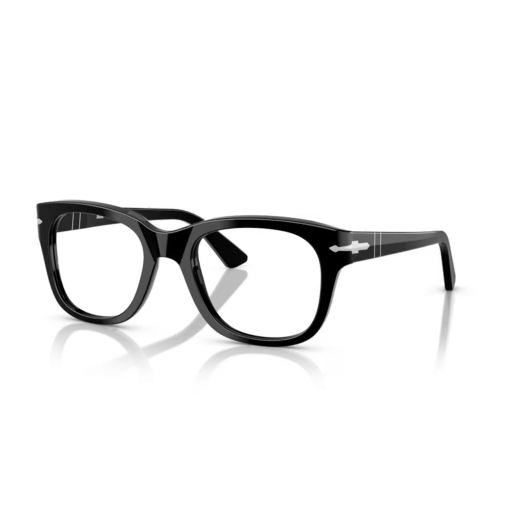 Persol 0Po3372v Rectangular Frame Black Acetate Sunglasses