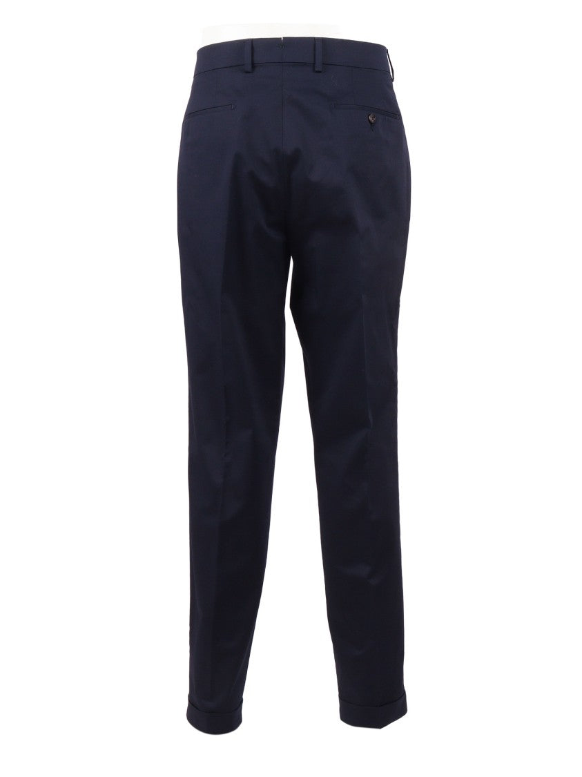 Berwich Blue Yretro Long Tailored Straight-Leg Pants