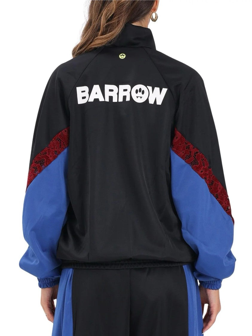 Barrow Zip Sweatshirt With Lace Detailing And Bold Accents