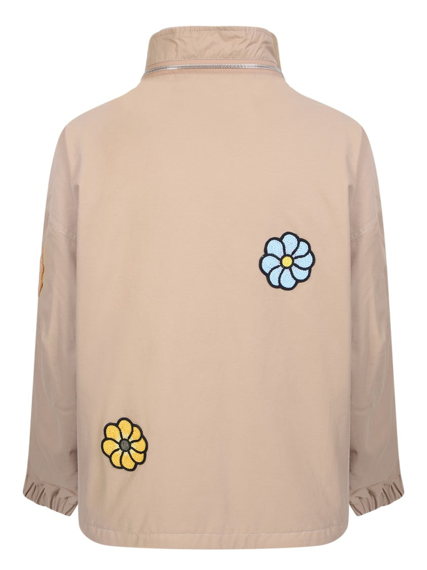 Moncler Genius Short Down Jacket With Floral Accents