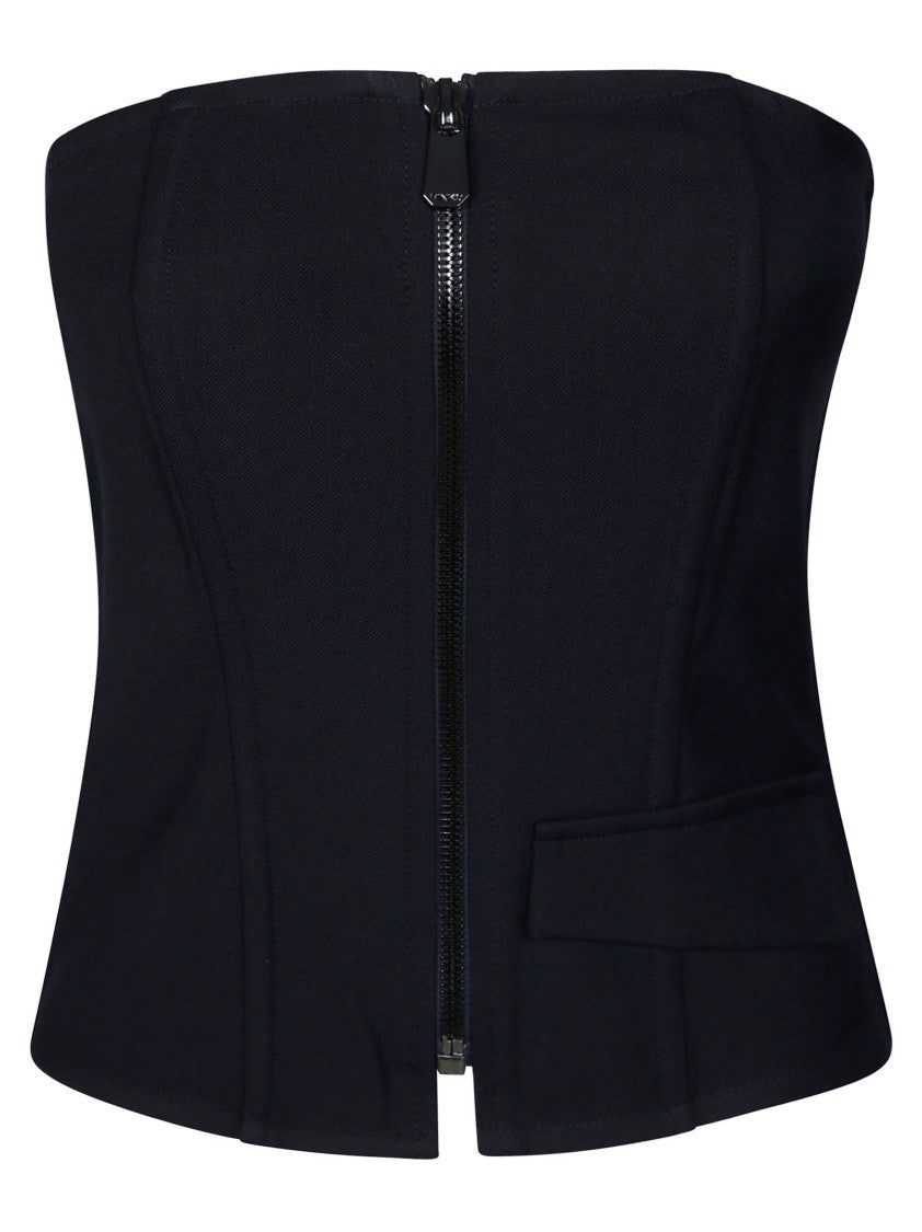 Pinko Cannubi Diagonale Mesh Strapless Top