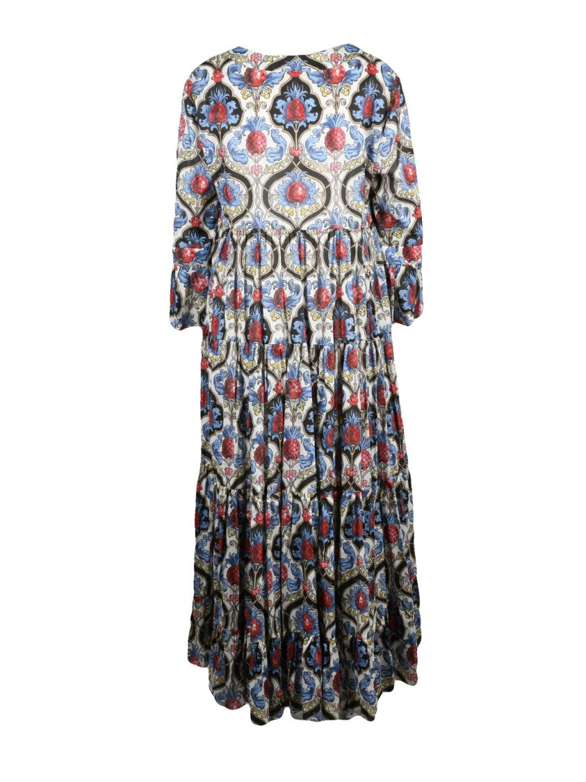 La Double J White/Black Empire Bell Sleeve Cotton Dress