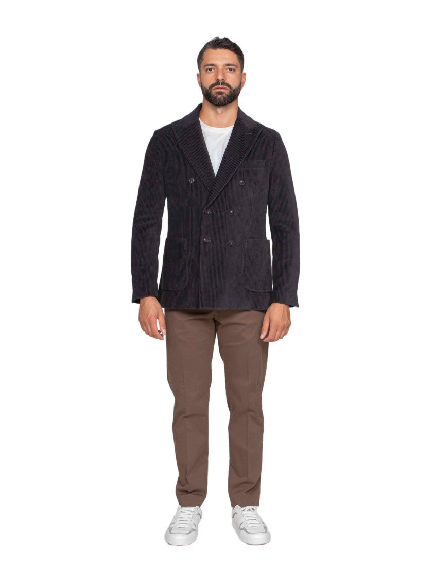 Circolo 1901 Double-Breasted Textured Corduroy Jacket With Wide Lapels