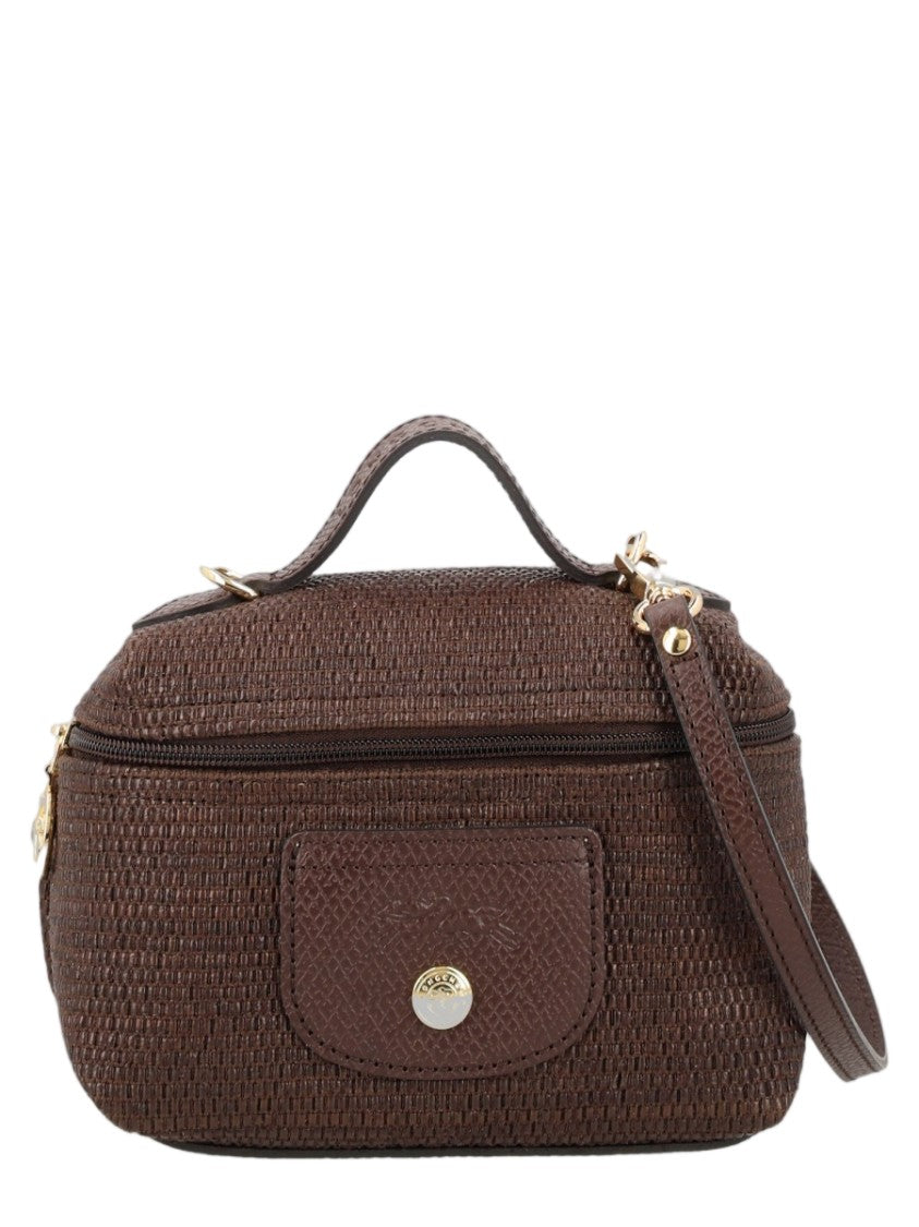 Longchamp Compact Brown Textured Shoulder Bag From Le Pliage Xs Collection