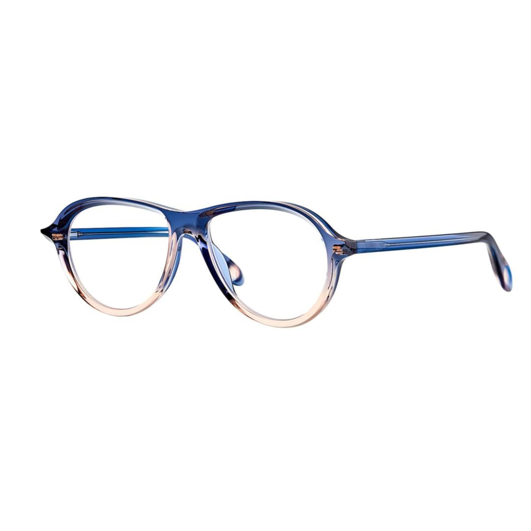 Theo Aube 016 Blueberry Jelly+Transparent Salmon Gradient Acetate Eyeglasses In Blueberry