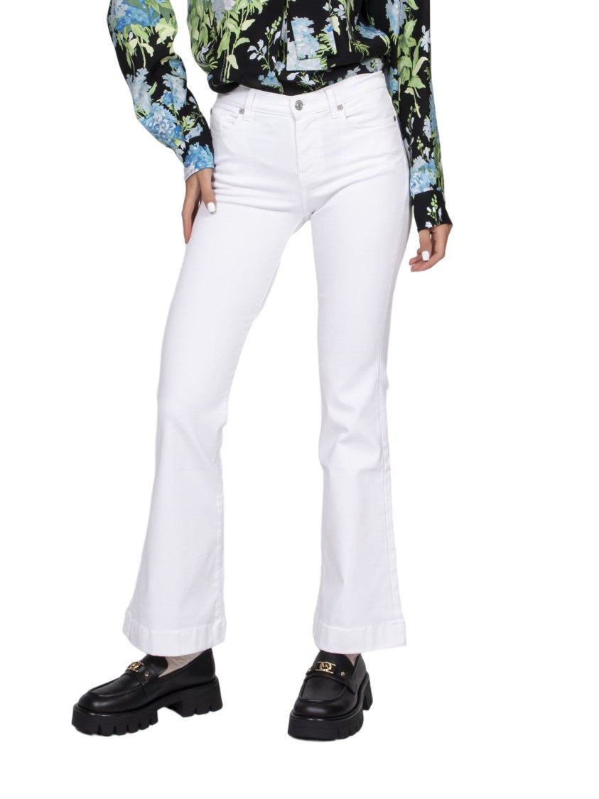 7 For All Mankind Dojo White Five-Pocket Tailored Flared Pants