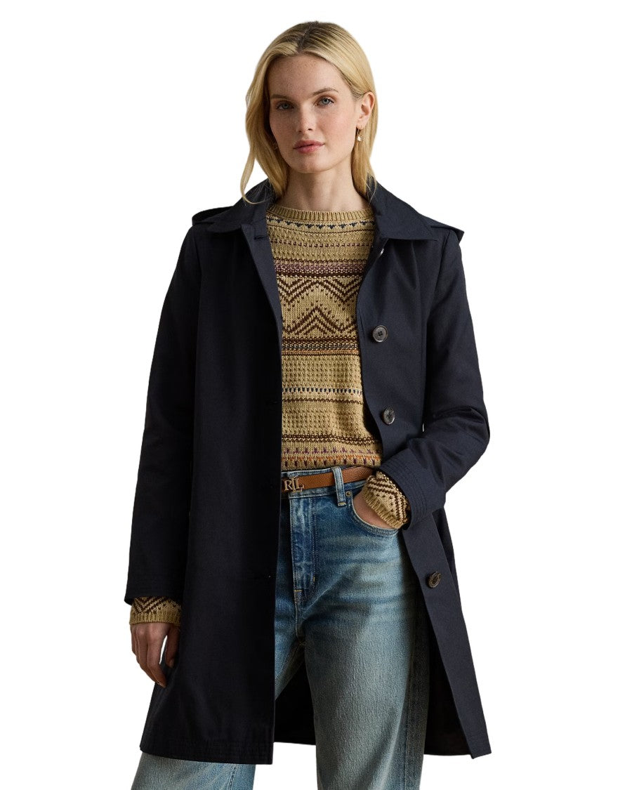 Lauren Ralph Lauren Tailored Lined Coat In Dark Navy