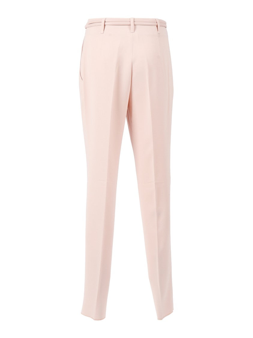 Max Mara Straight-Leg Pantalone Gisella In Soft Pink Fabric