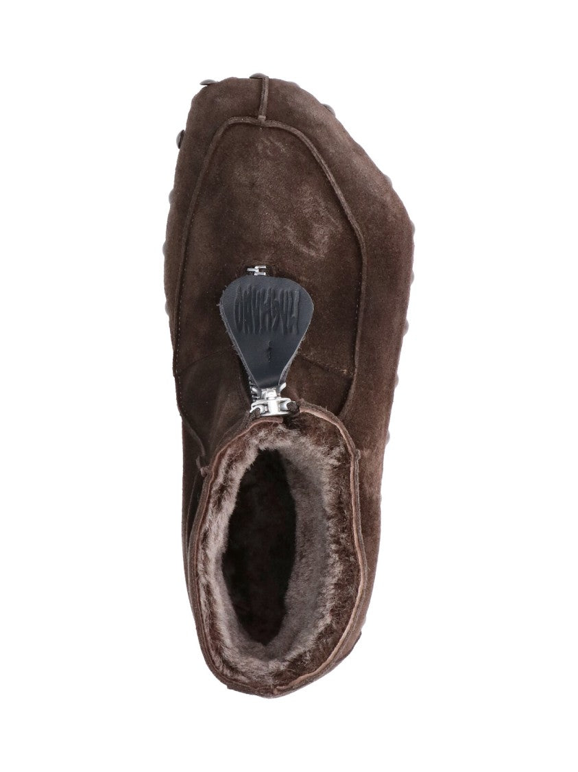 Magliano Brown Studded Suede High-Top Boots