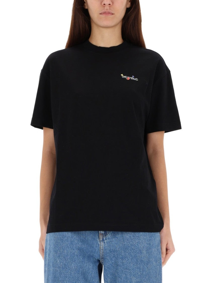 Off-White Graphic Black T-Shirt With Iconic Logo