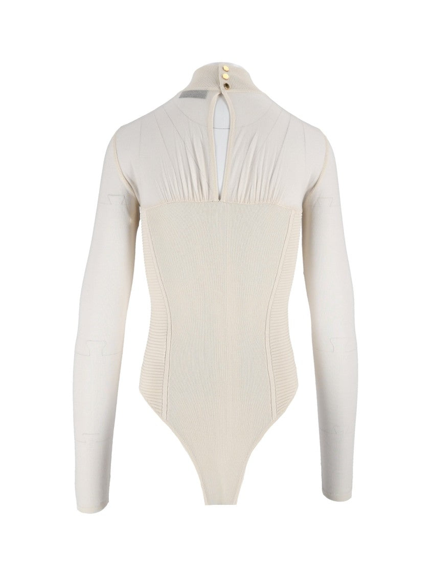 Elisabetta Franchi Ribbed Corset Knit Bodysuit