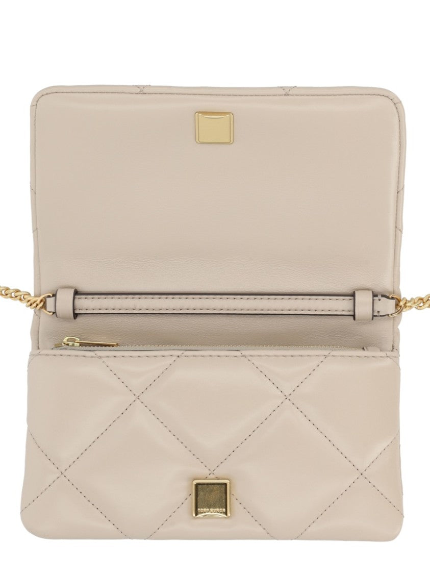 Tory Burch Neutral Kira Quilted Chain Wallet
