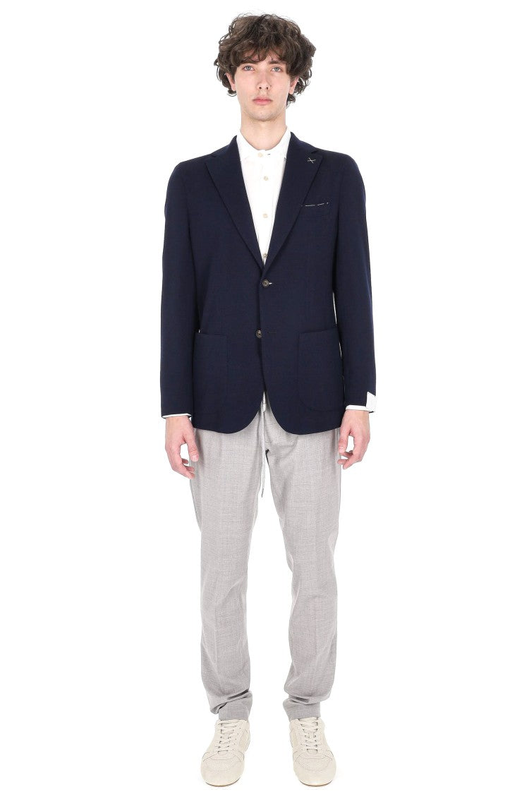 Eleventy Blue Australis Super 150S Wool Blazer