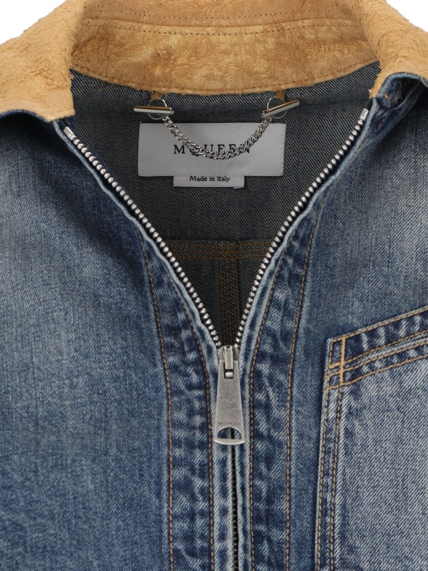 Alexander Mcqueen Denim Zip Jacket – Blue