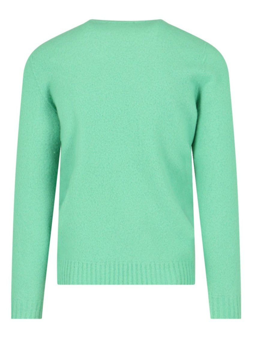 Drumohr Mint Green Wool Knitted Long Sleeve Shirt