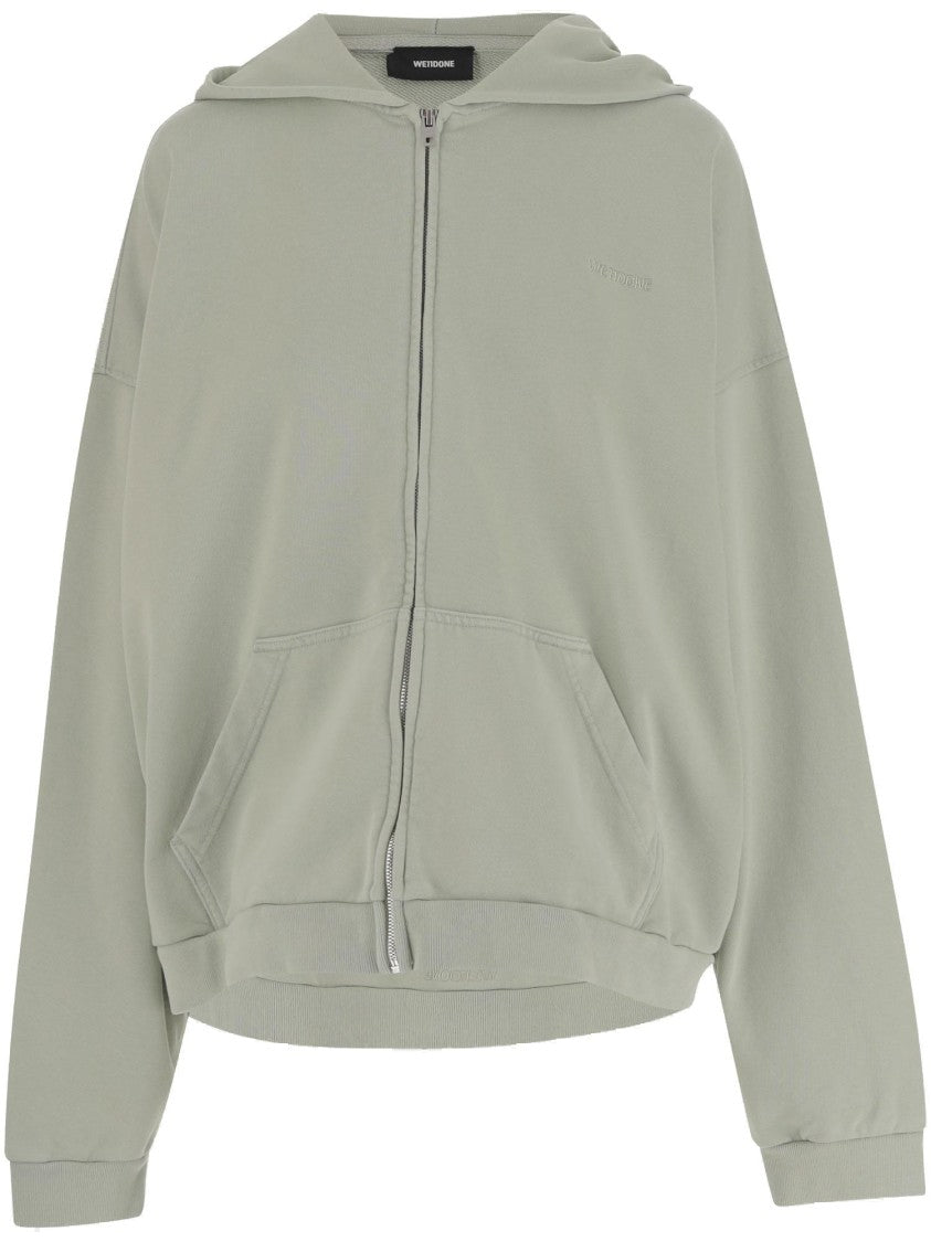 We11 Done Hooded Cotton Sweatshirt With Embroidered Logo And Bear Print