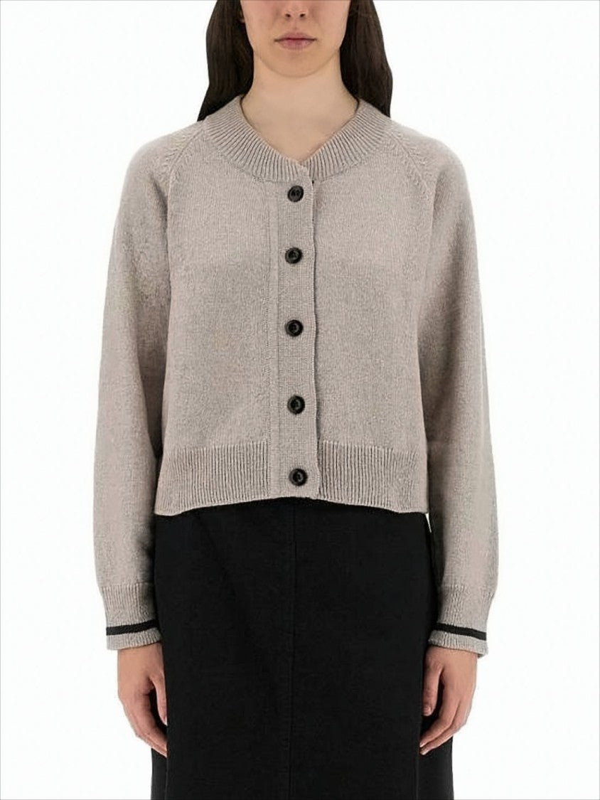 Margaret Howell Cropped Cardigan With Round Neckline