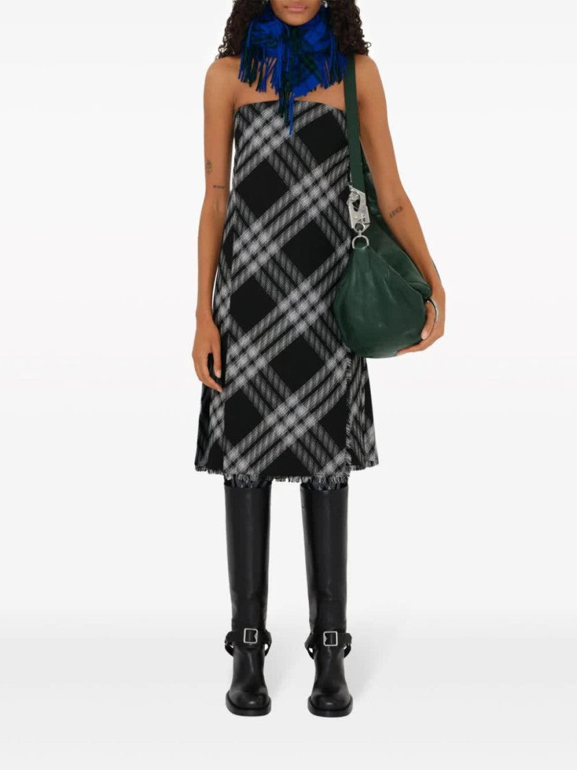 Burberry Check Woven Wool Kilt Dress