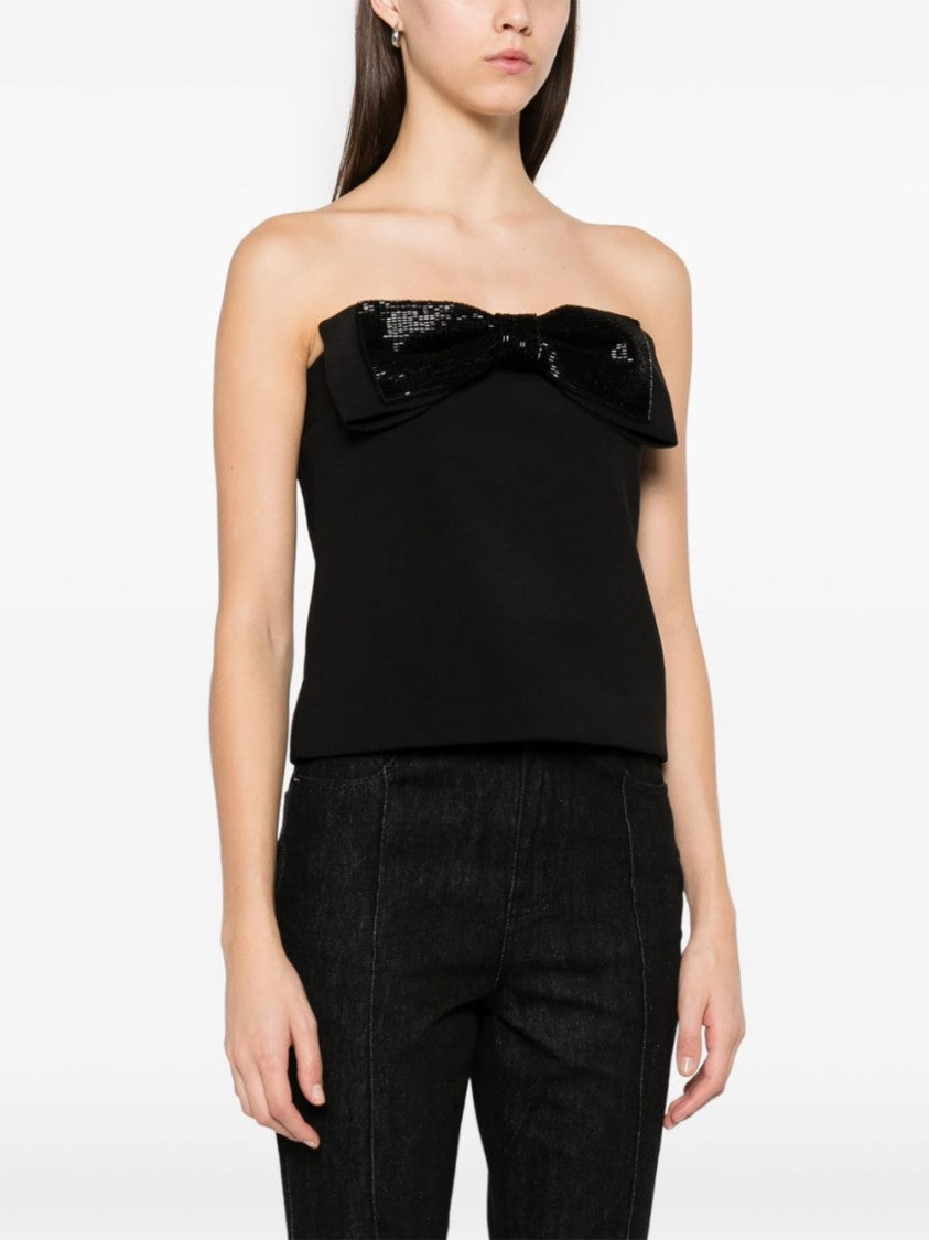 Self-Portrait Strapless Black Bandeau Top