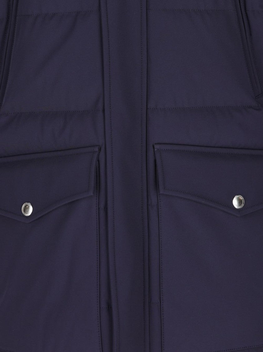 Brunello Cucinelli Black Padded Quilted Detachable Hood Jacket