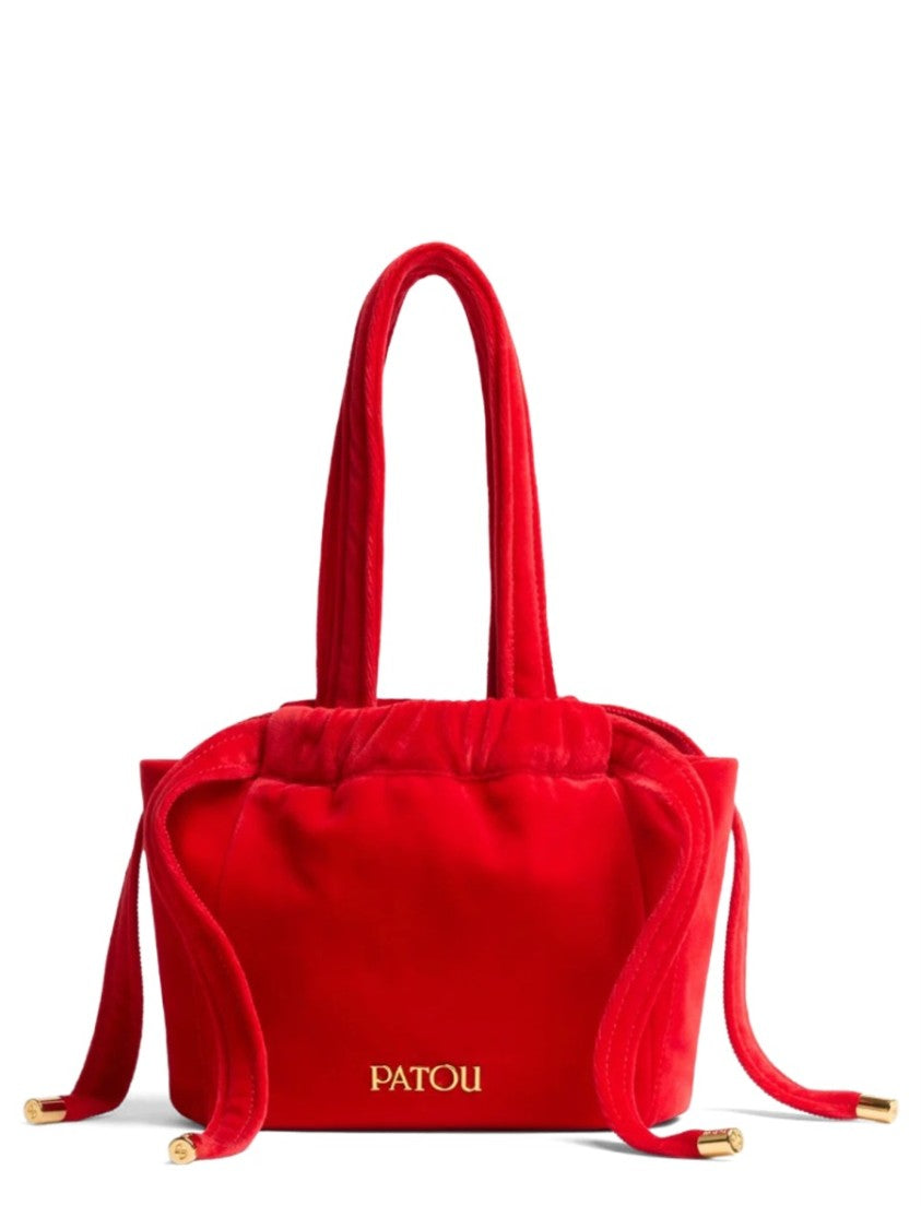 Patou Red Velvet Gold Accents Clutch