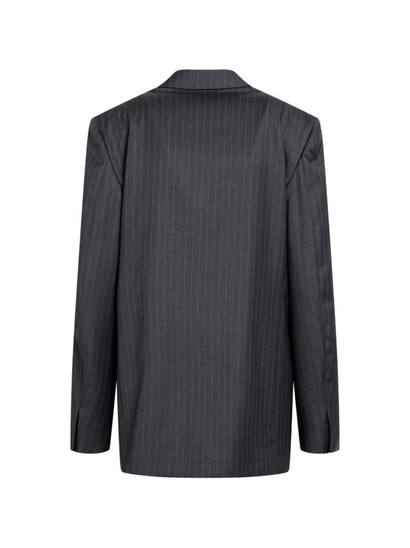 Gucci Tailored Notched Lapel Grey Pinstripe Blazer