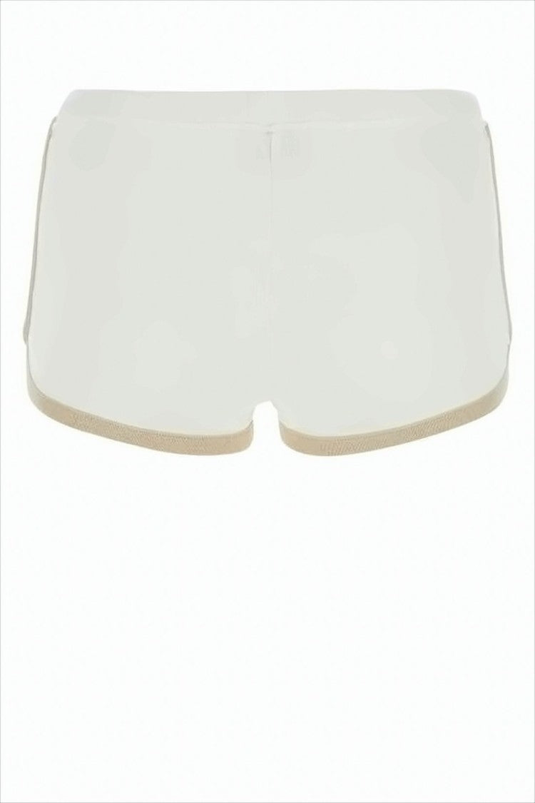 Courrèges Low-Rise White Shorts With Contrasting Hem Trim