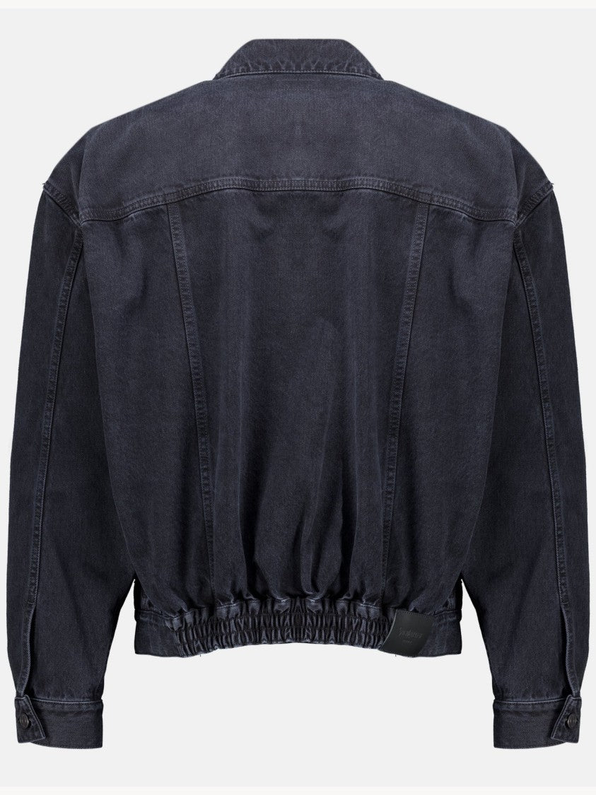 Saint Laurent Elastic Belt Denim Trucker Jacket